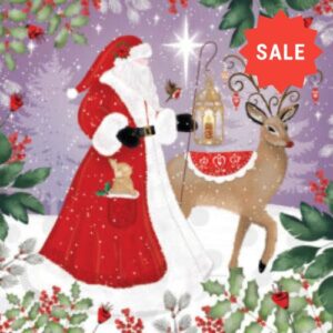 Woodland Santa and Reindeer - Pack of 10 Charity Christmas Cards