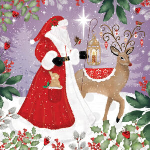 Woodland Santa and Rudolf - Pack of 10 Christmas Cards