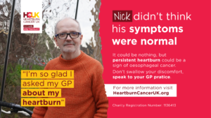 nick oesophageal cancer story heartburn