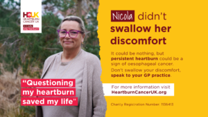nicola oesophageal cancer story heartburn