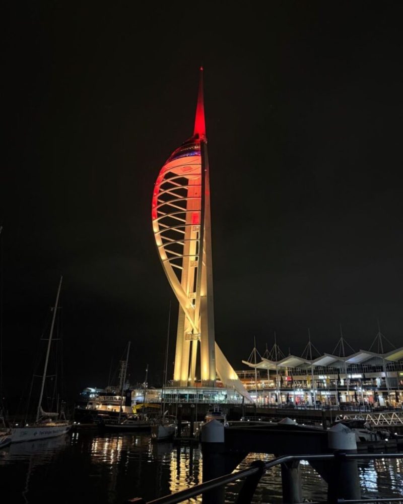 spinnaker tower 31 jan - hcuk oesophageal cancer awareness month